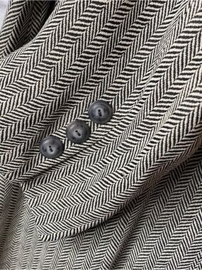 Armani Sleek Herringbone Blazer Sleeve Detail